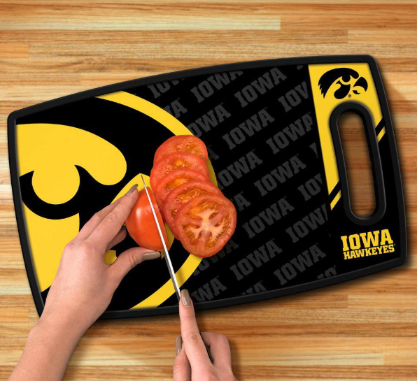 Iowa Hawkeyes Cutting Board – Non-Slip Handle (9in"×0.5in")