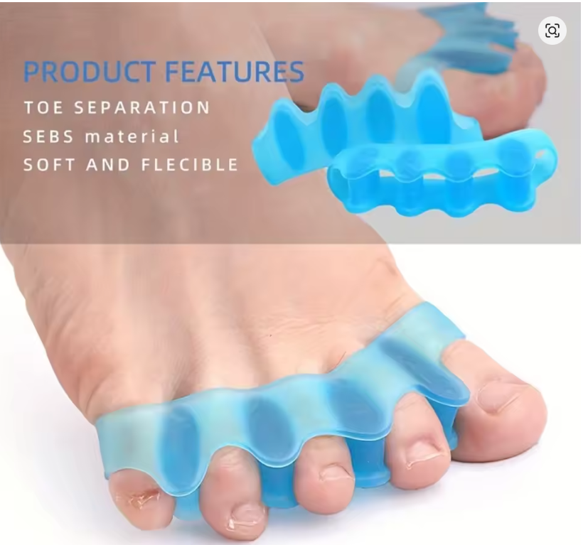Toe Spacers for Yoga & Foot Relaxation 🦶 — Soft Gel Separators, Washable, Latex-Free