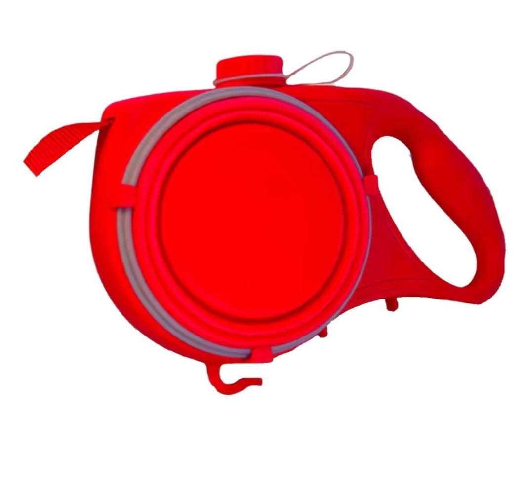 All-in-One Dog Leash 🐾 — Retractable Leash with Collapsible Bowl, Waste-Bag Hook & Comfy Grip (Everyday Walks)